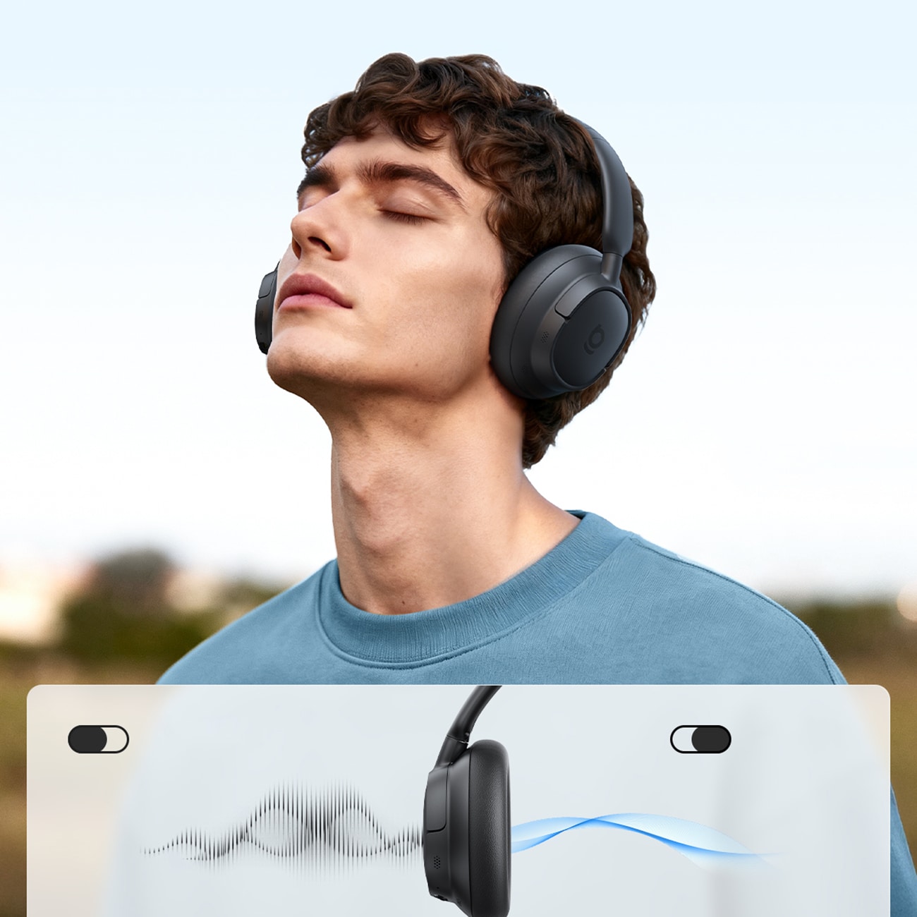 Baseus Bass BH1 NC Lite trådløse over-ear-hovedtelefoner med ANC – grå