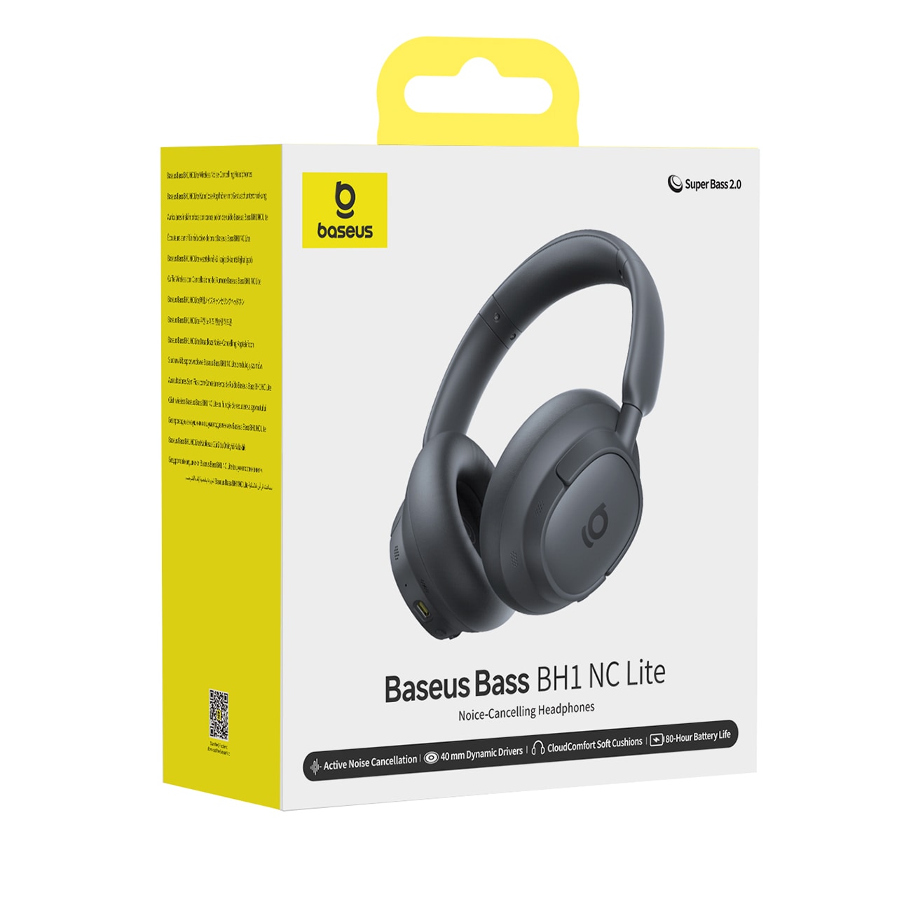 Baseus Bass BH1 NC Lite trådløse over-ear-hovedtelefoner med ANC – grå