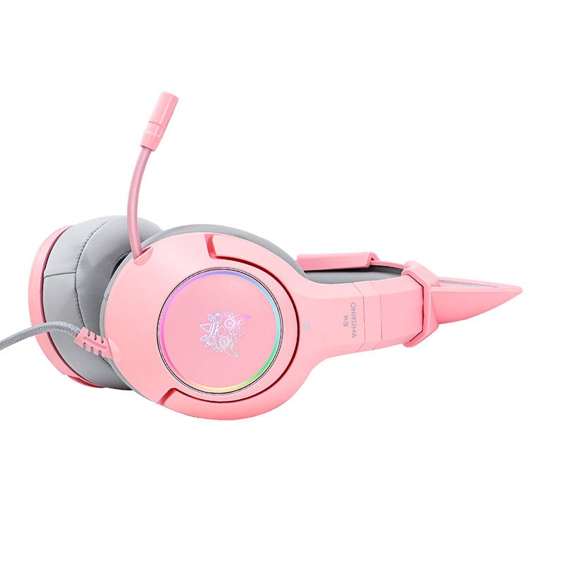 ONIKUMA K9 Pink RGB Gaming-hovedtelefoner