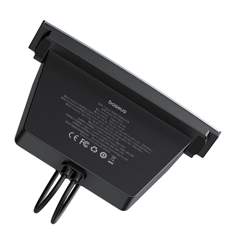 Hub Baseus T-Space med USB-C til USB-C-kabler til Tesla-biler (sort)