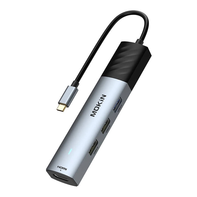 HUB 5in1 MOKiN USB-C PD 3.0 100W (sølv)