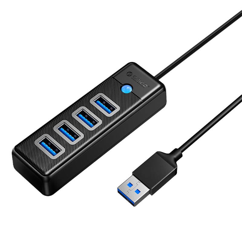 Orico Hub USB til 4x USB 3.0, 5 Gbps, 0,15 m (sort)