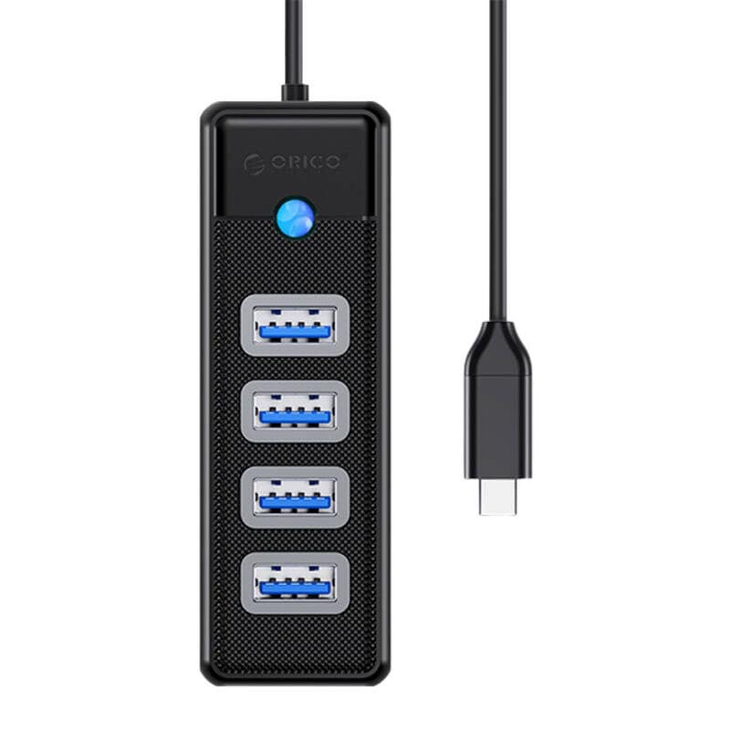 Orico HUB USB-C til 4x USB 3.0 5Gbps 0,15m Sort