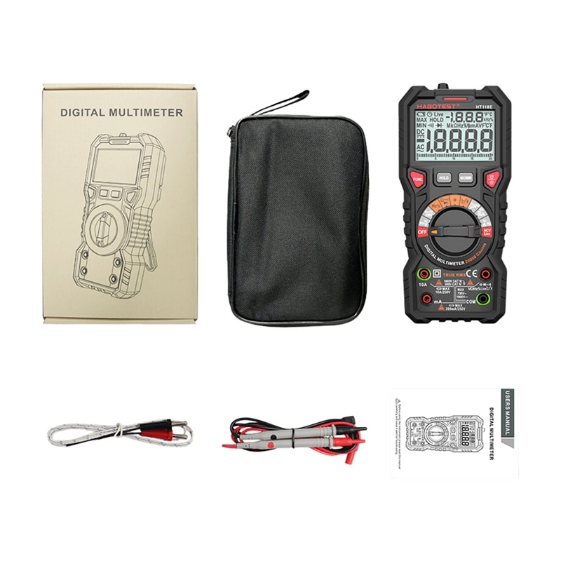Habotest HT118E Universal digitalt multimeter True RMS NCV