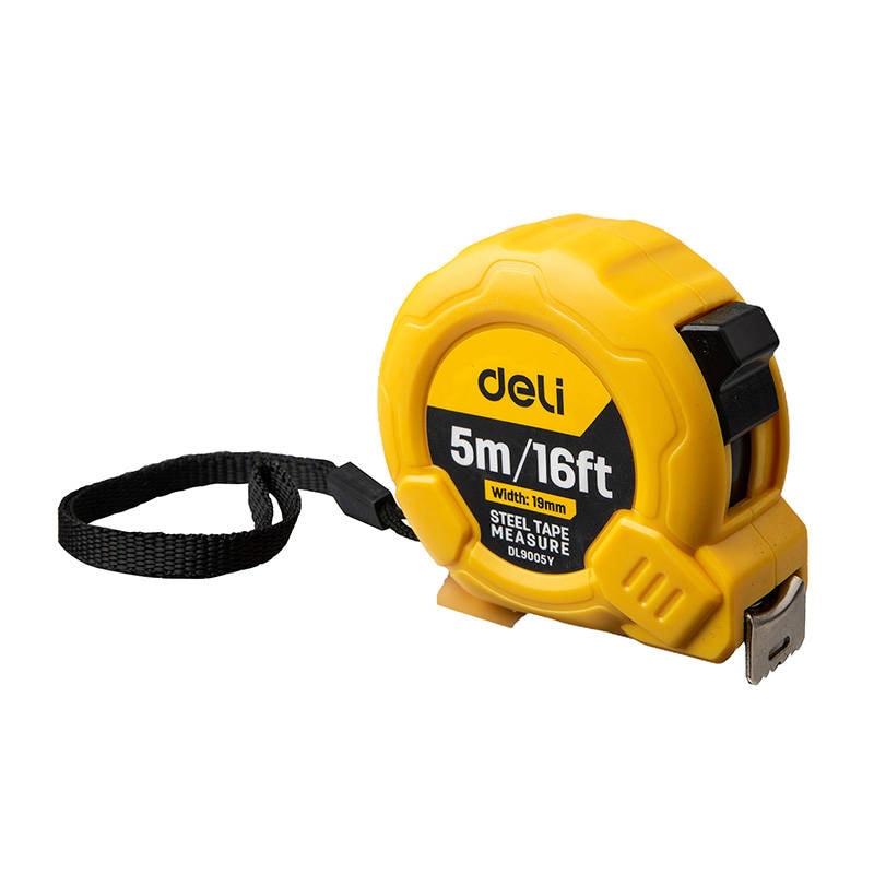 Målebånd i stål 5m/19mm Deli Tools EDL9005Y (gul)