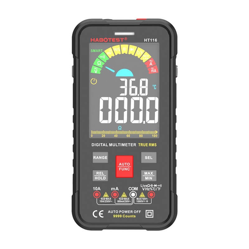 Digitalt universalmultimeter Habotest HT116 Ægte RMS, NCV