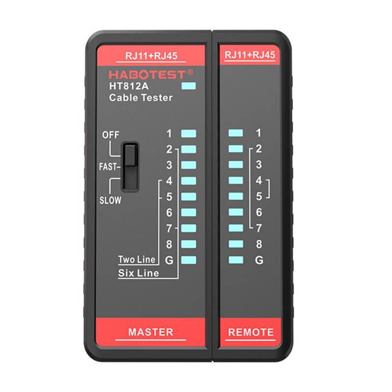 Netværkskabeltester Habotest HT812A RJ45/RJ14/RJ12/RJ9