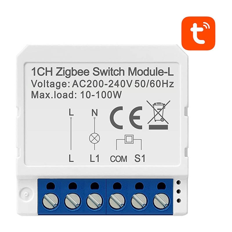 Smart Switch Module ZigBee Avatto LZWSM16-W1 Nej Neutral TUYA
