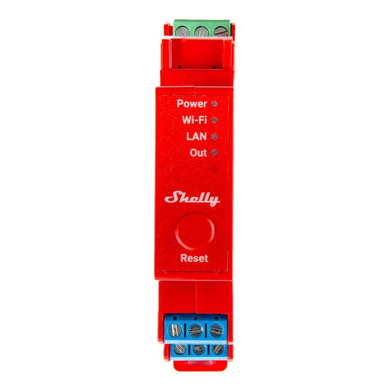 Shelly Pro 1PM DIN-skinnekontakt med strømmåling, 1 kanal, WiFi/LAN
