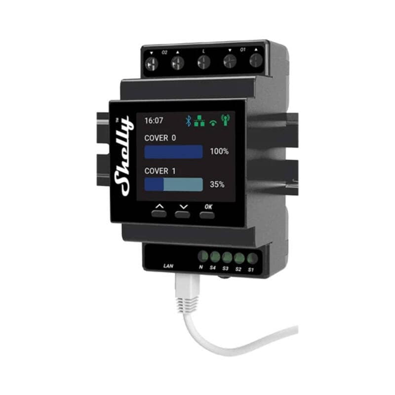 Shelly Pro Dual Cover PM DIN Rail Dual Controller, WiFi (strømmåling)