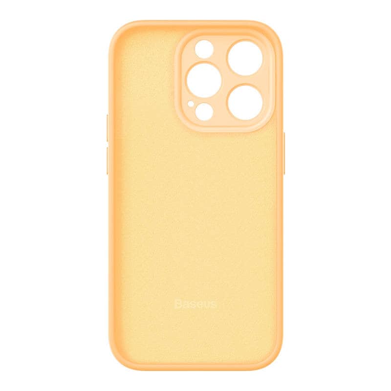Baseus Liquid Silica Gel Case til iPhone 14 Pro Max (Sunglow) + hærdet glas + rengøringssæt