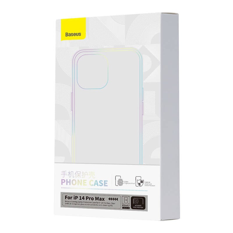 Gennemsigtigt etui og sæt med hærdet glas Baseus Corning til iPhone 14 Pro Max