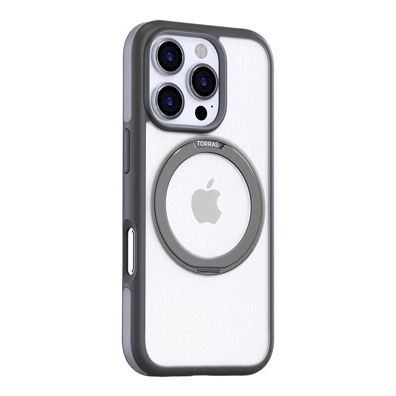 Torras Ostand R Fusion-etui til iPhone 16 Pro Max (grå)