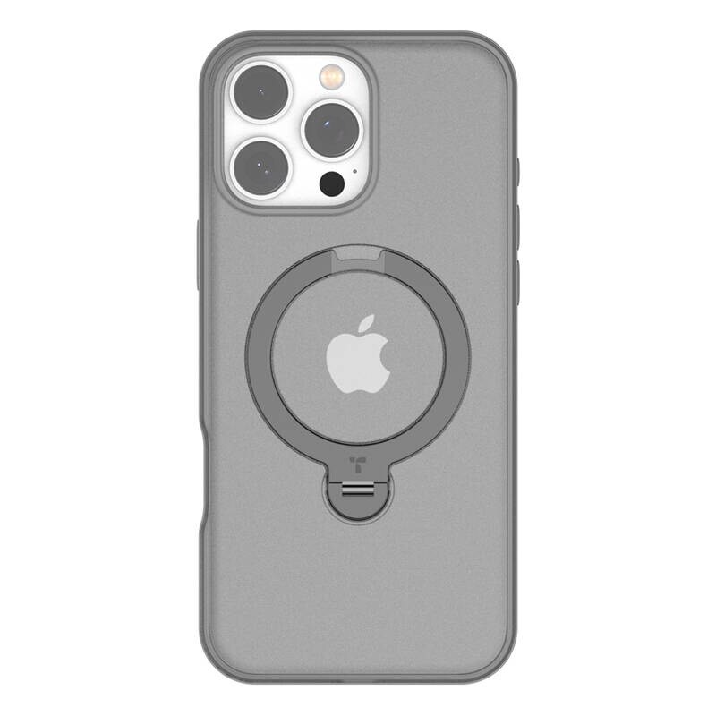 Torras Ostand Spin-etui til iPhone 16 Pro Max (grå)
