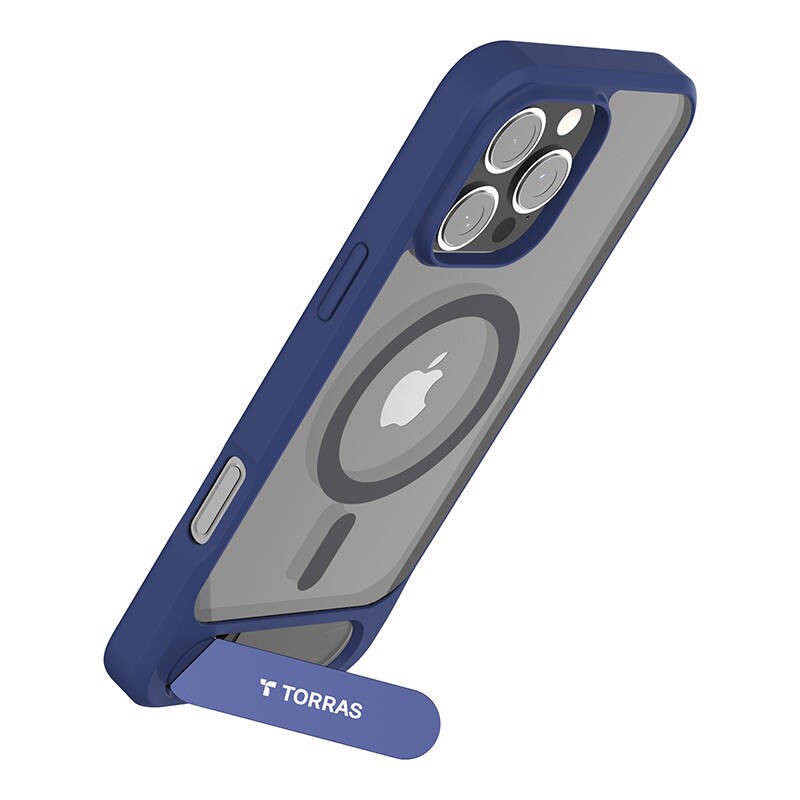 Torras Pstand Series-etui til iPhone 16 Pro (blå)