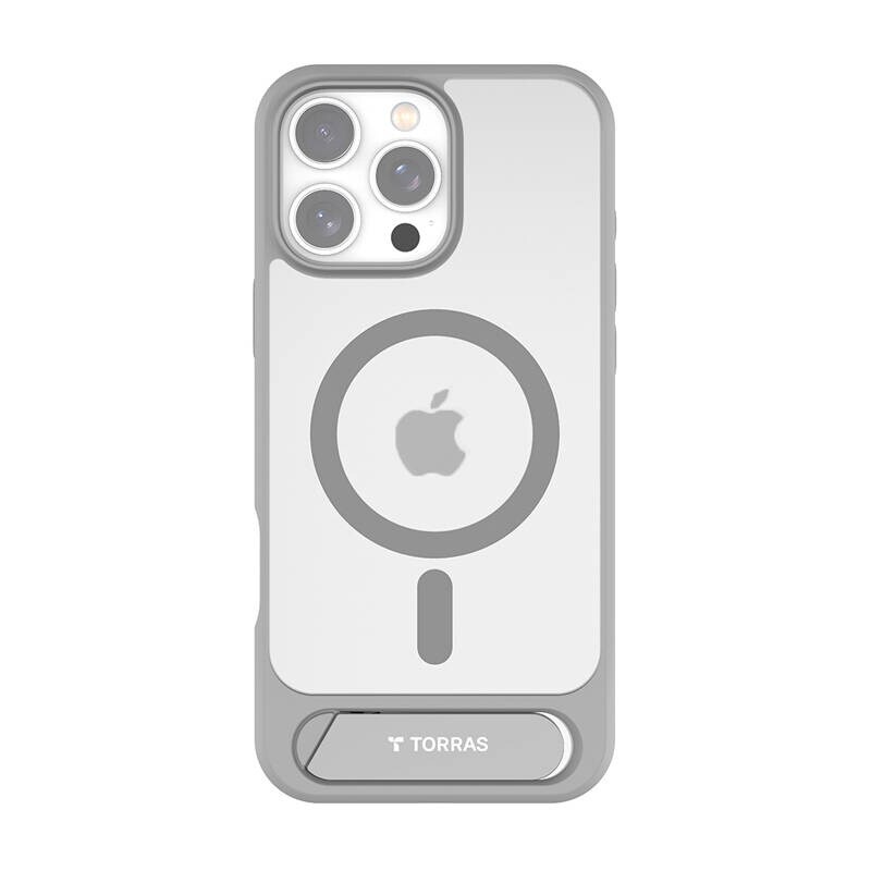 Torras Pstand Series-etui til iPhone 16 Pro Max (grå)