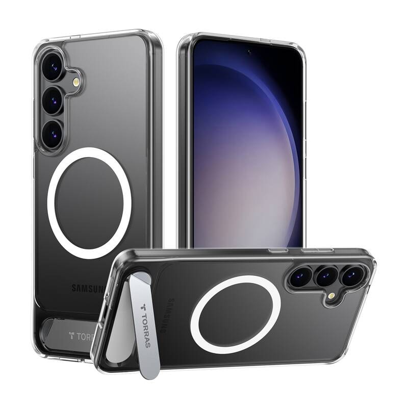 Torras Pstand Series-teletaske til Samsung S25+ (gennemsigtig)