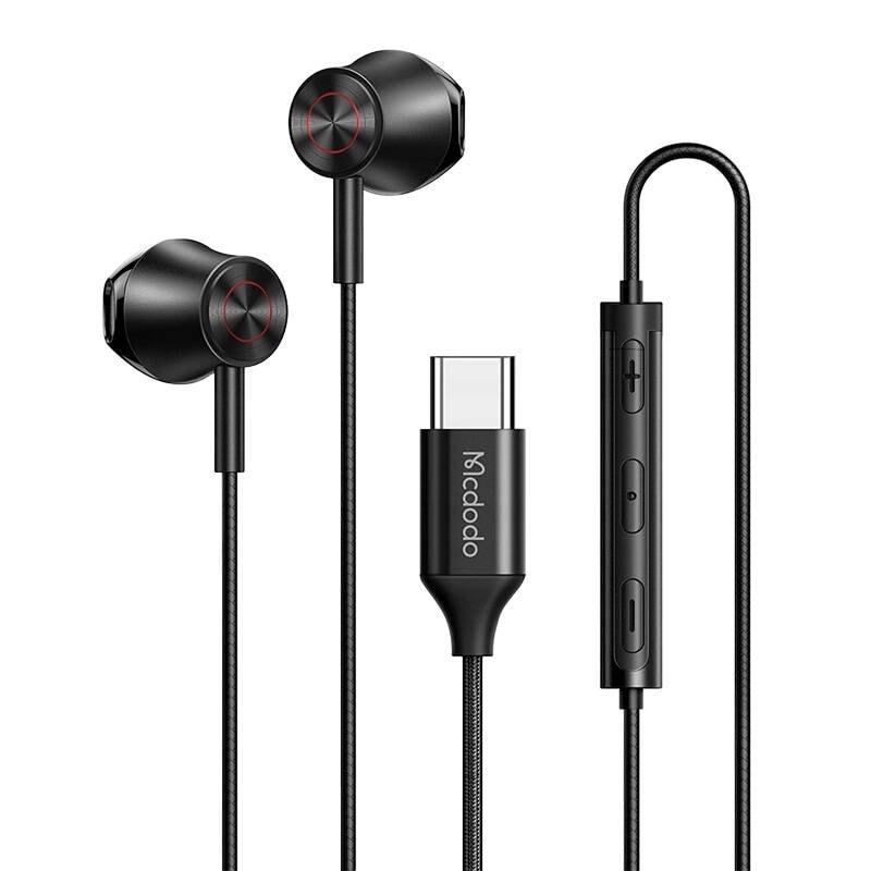 Kablede øretelefoner Mcdodo HP-4070, USB-C (sort)