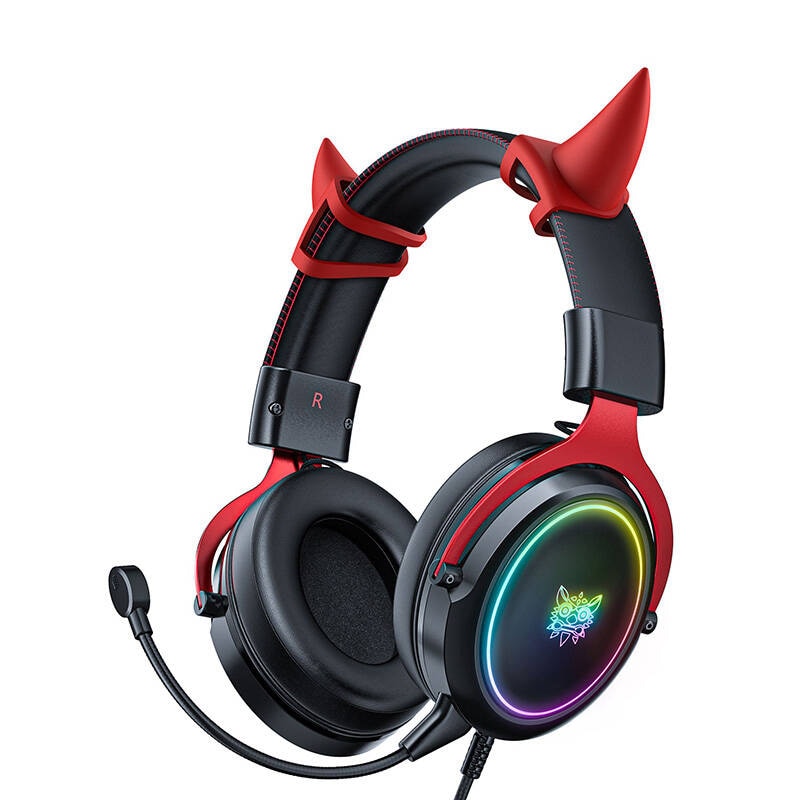 ONIKUMA X10 gaming-hovedtelefoner Sort og rød Demona-pink