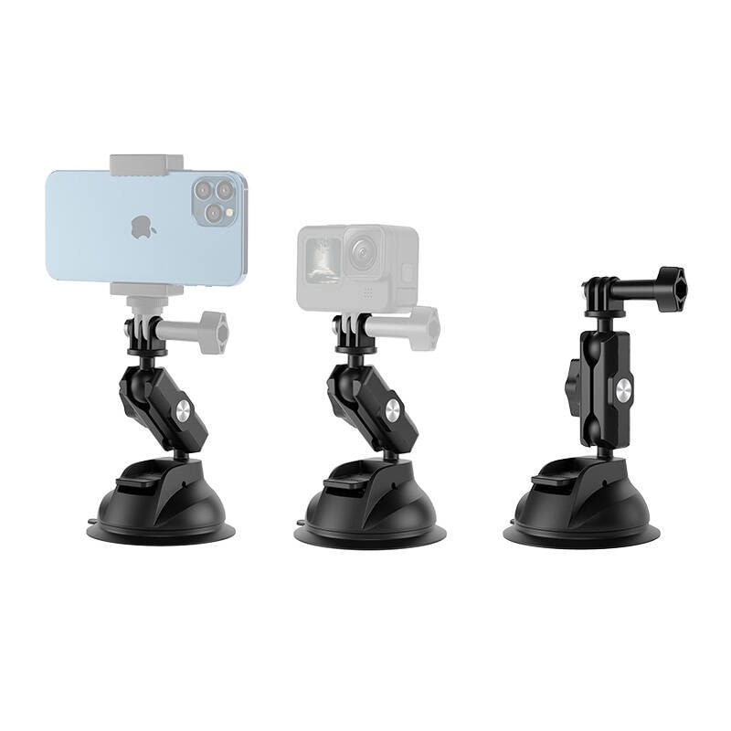 TELESIN Universal sugekopholder med telefonholder og montering af actionkamera TE-SUC-012