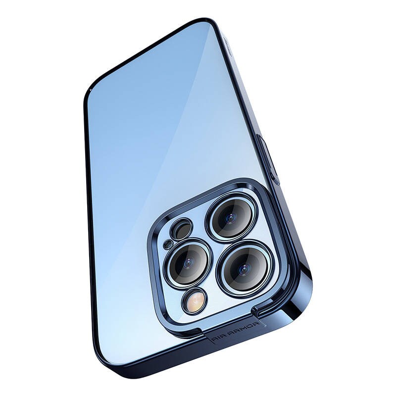 Baseus Glitter gennemsigtigt etui og hærdet glas sæt til iPhone 14 Pro (blå)