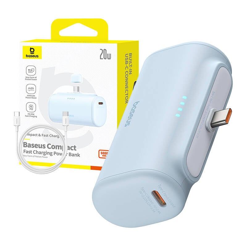 Powerbank baseus Kompakt USB-C 5000mAh, 20W (blå)