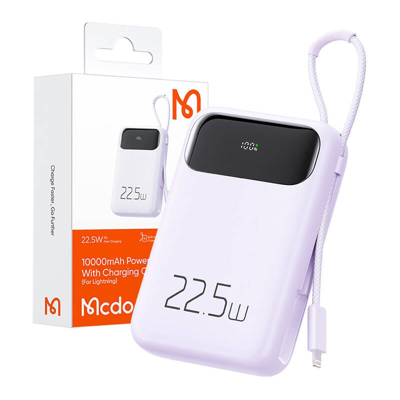 Powerbank Mcdodo MC-3255 10000mAh, 22,5W, til lys (lilla)