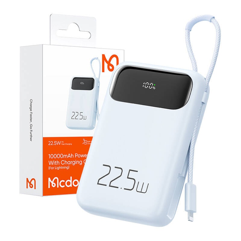 Mcdodo Power Bank MC-3254 10000mAh, 22,5W, til lys (blå)