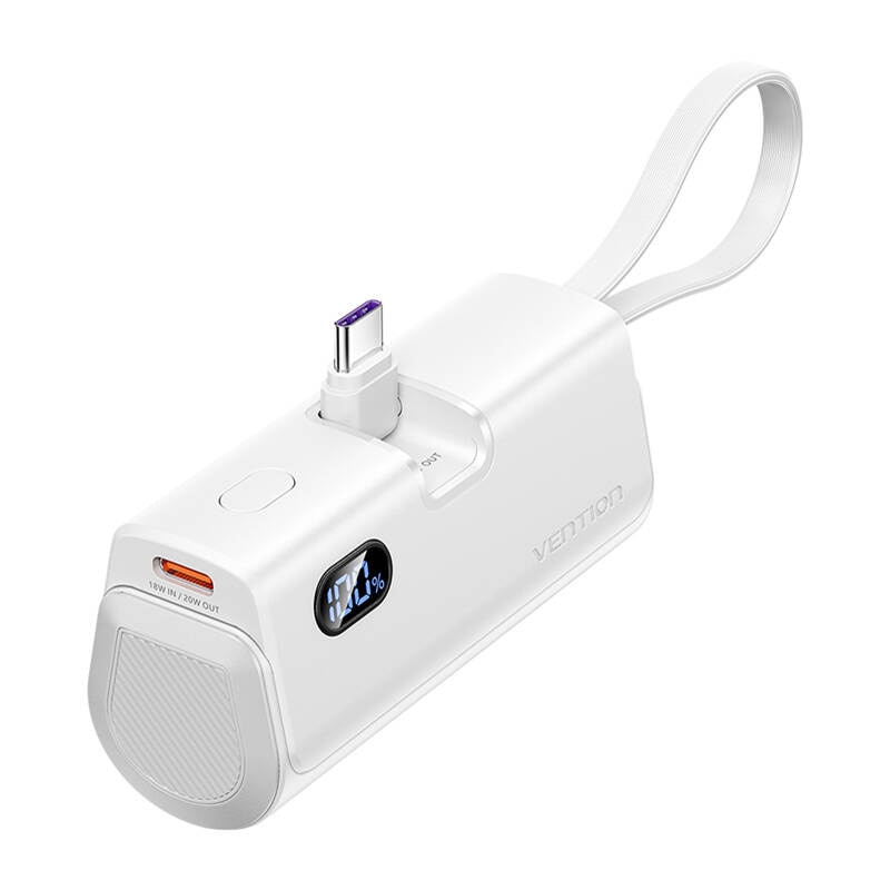 Powerbank Vention LED display 4800mAh 22.5W FHQW0 (hvid)