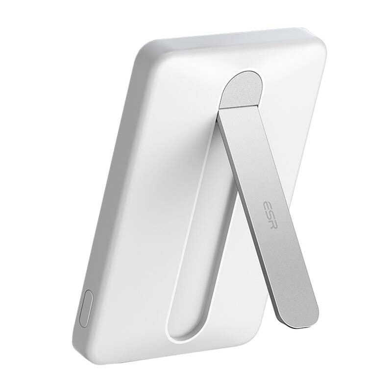 ESR Qi2 MagSlim 5000 mAh magnetisk powerbank med stander (hvid)