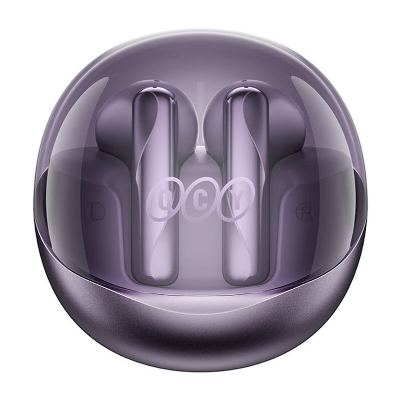 TWS QCY AilyBuds Clear T32 hovedtelefoner (lilla)