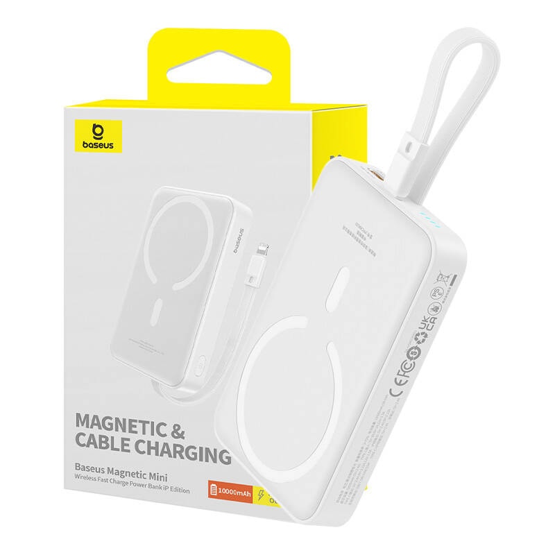 Powerbank Baseus Magnetic Mini 10000mAh, Lightning 20W MagSafe (hvid)