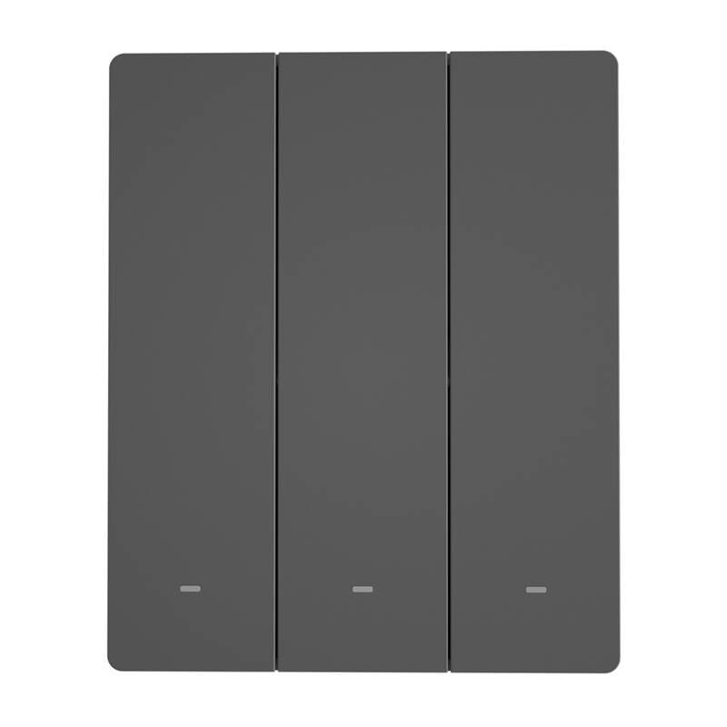 Smart WiFi-vægkontakt SONOFF M5-3C-80 (3-kanals, til ramme, grafit)