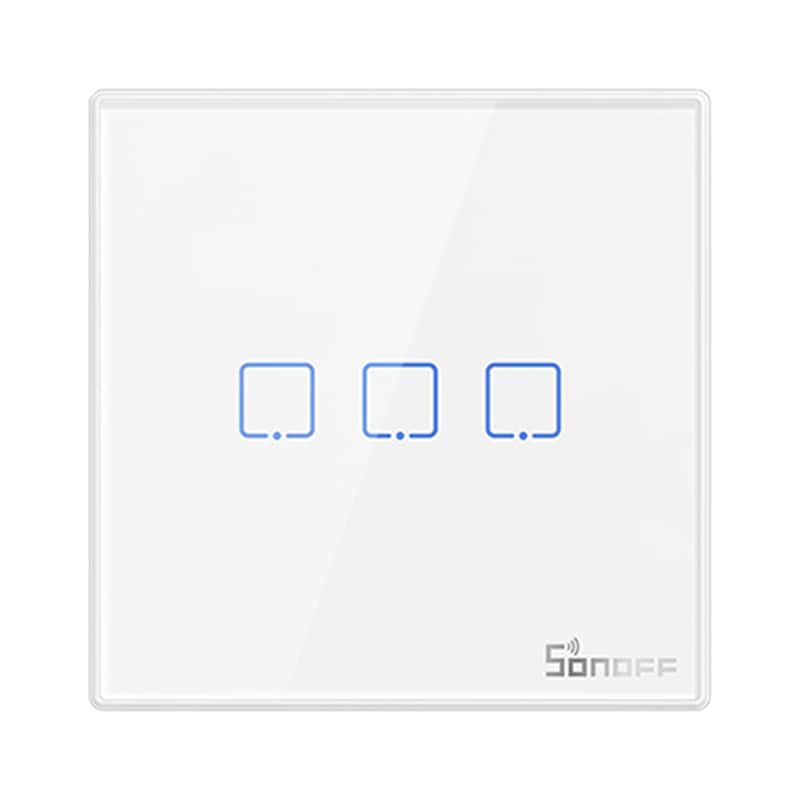 Smart trådløs vægkontakt Sonoff T2EU3C-RF 433MHz (3-kanals)
