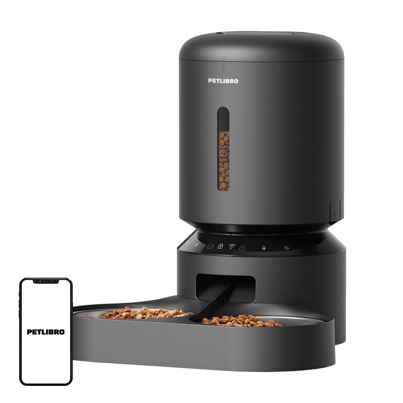 Petlibro Granary foderautomat med dobbeltskål, Wifi, 5L (sort)