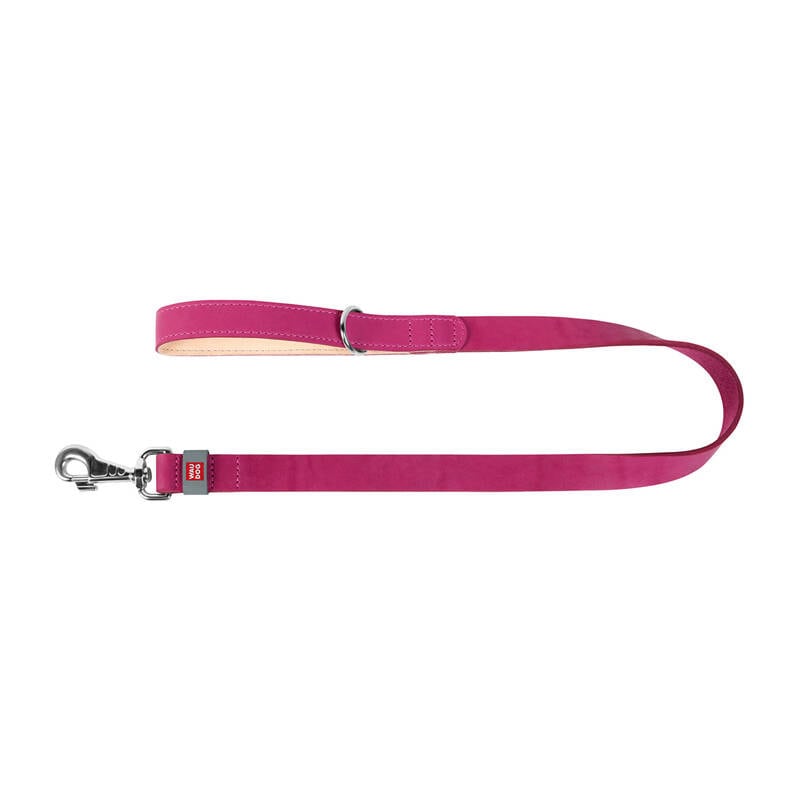 WAUDOG hundesnor i naturlæder 20 mm bred, 122 cm lang pink