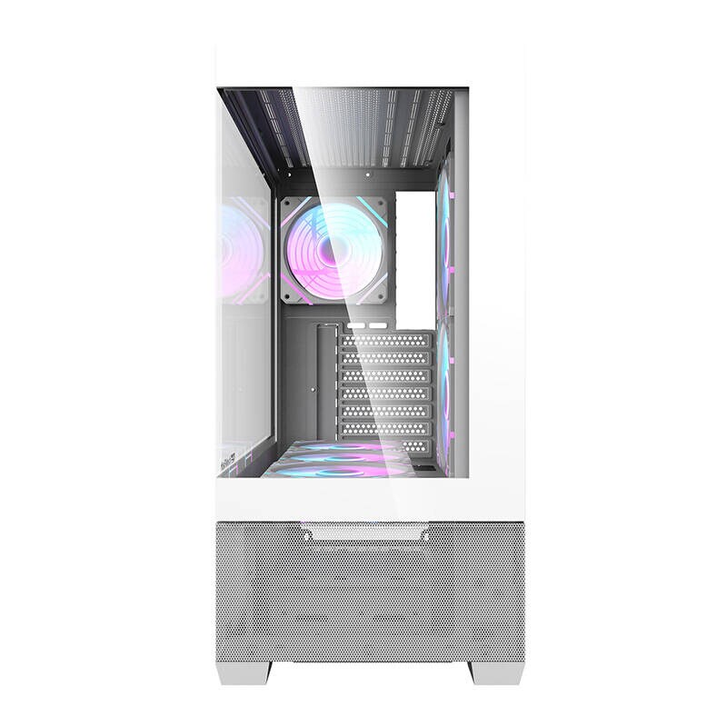 Darkflash DS900 AIR computerkabinet (hvid) + 6 ARGB-blæsere