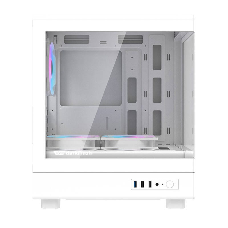Darkflash DB330M computerkabinet (hvid) + 3 ARGB-blæsere