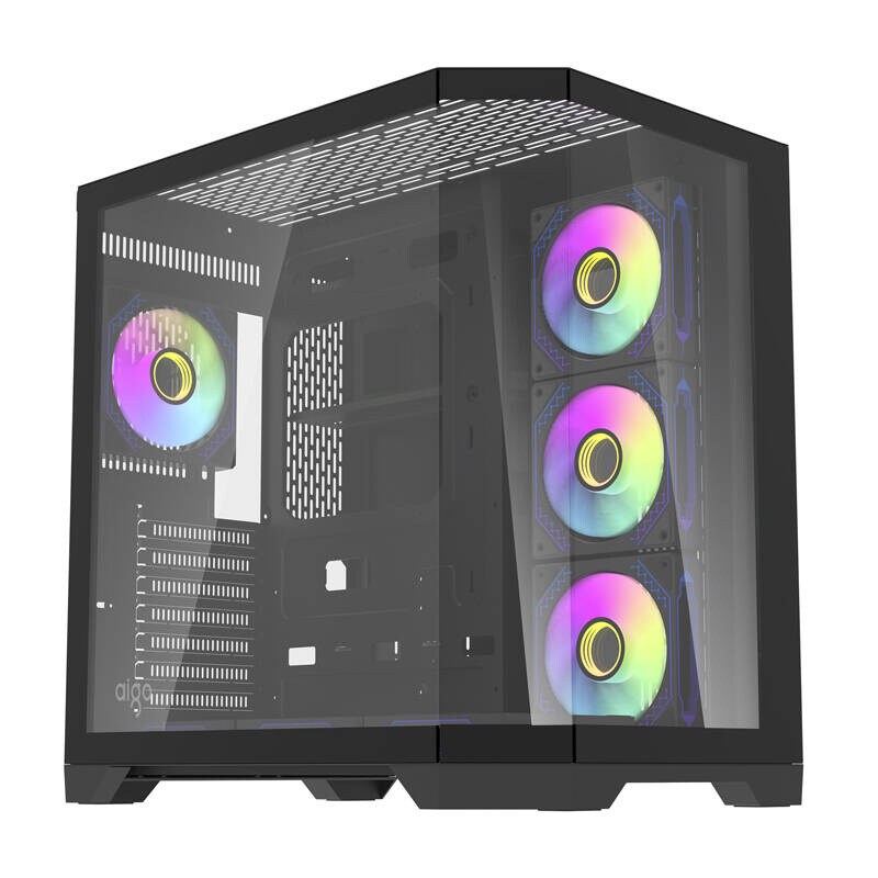 Darflash FT418 PRO computerkabinet + 7 aRGB-blæsere (sort)
