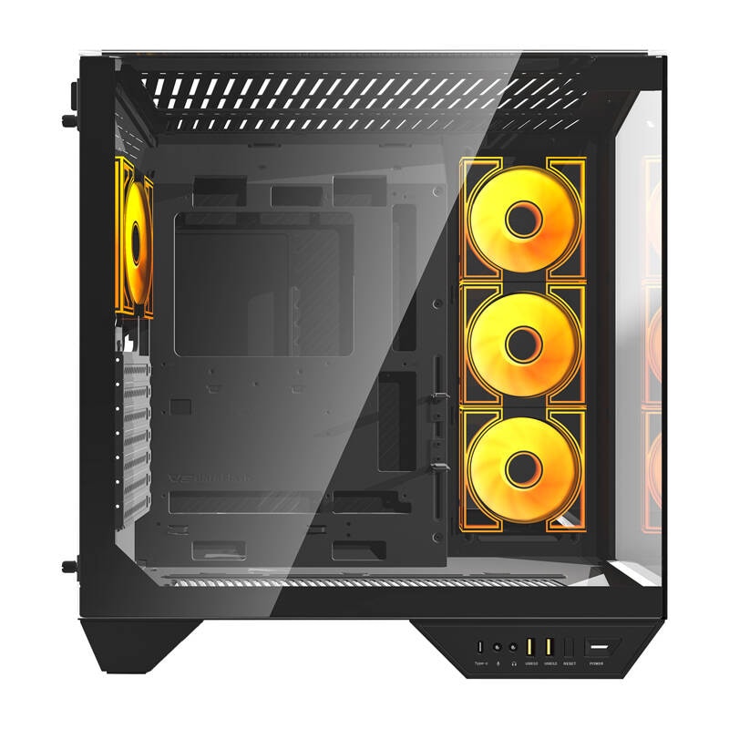 Darkflash DY470 computerkabinet (sort) + 4 blæsere