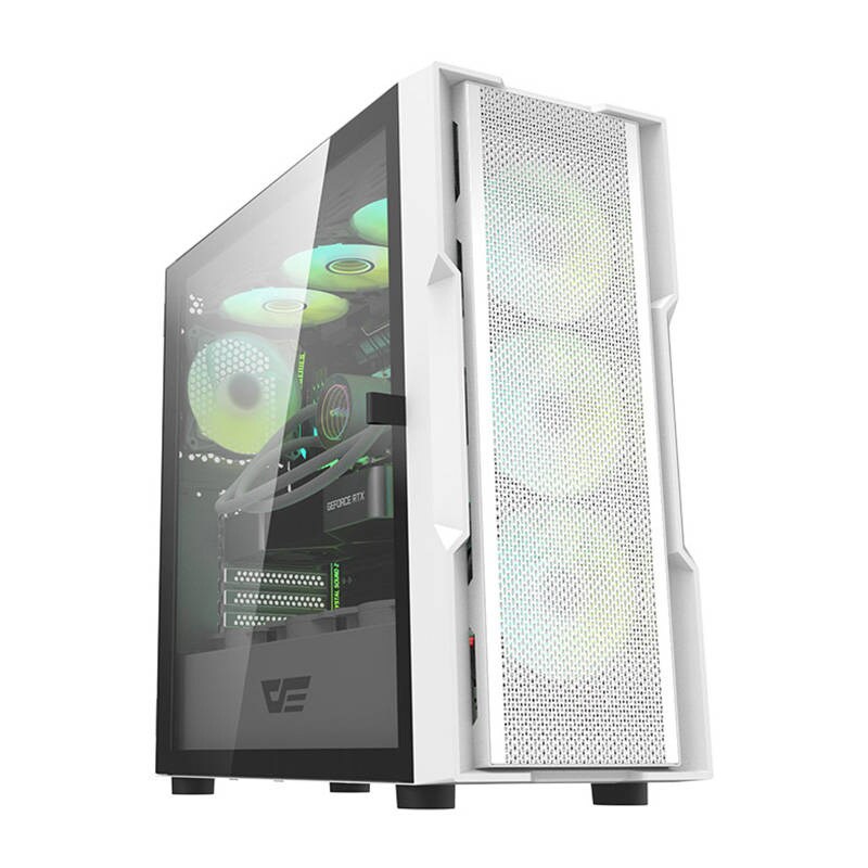 Darkflash DK431 computerkabinet (hvid) + 4 blæsere