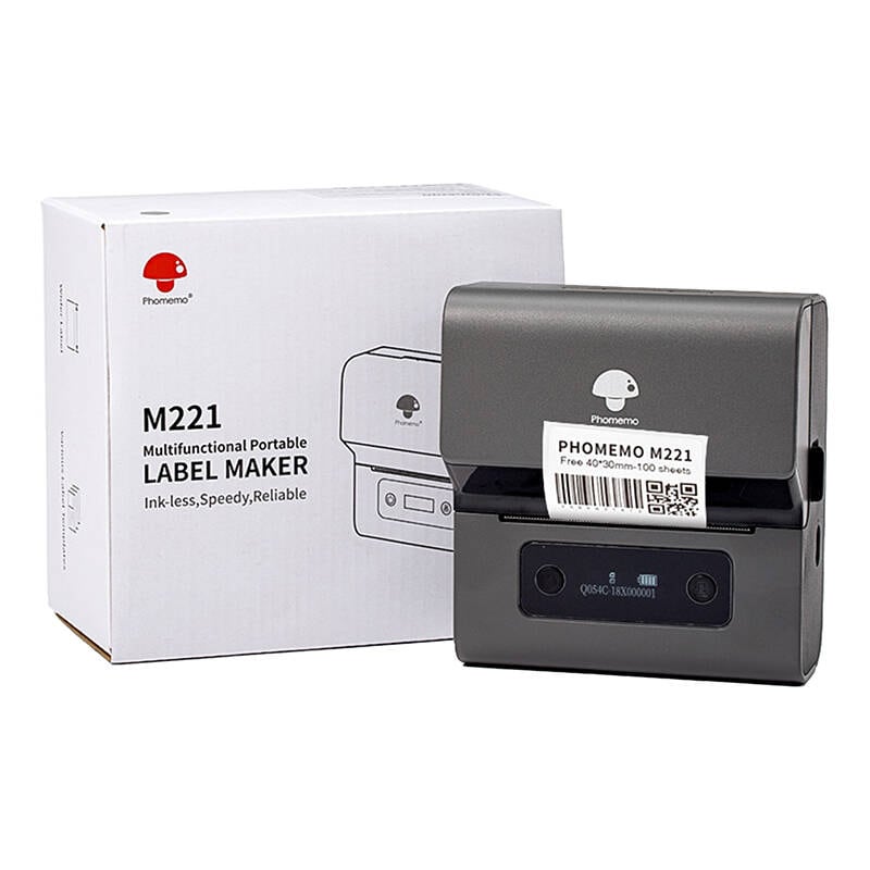 Phomemo M221 bærbar labelprinter (grå-sort)