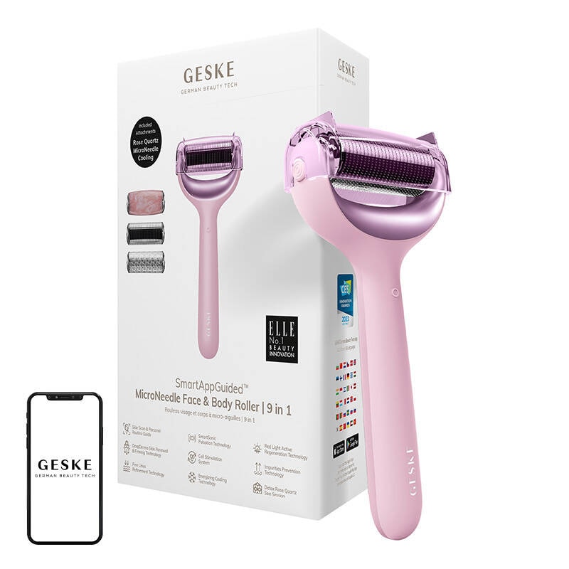 MicroNeedle Face&Body Roller 9in1 Geske med APP (pink)