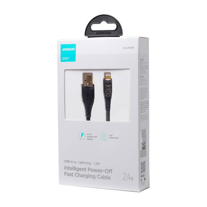 Kabel til USB-A / Lightning / 2,4A / 1,2 m Joyroom S-UL012A3 (sort)