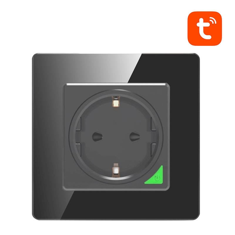 Smart WiFi-vægstik Avatto N-WOT10-EU-B TUYA (sort)