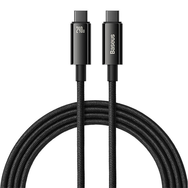USB-C til USB-C-kabel Baseus Tungsten Gold 240W 2 m (sort)