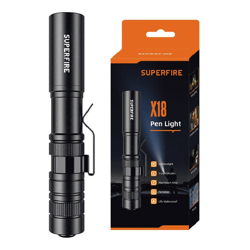 Superfire X18 lommelygte, 55 lm, 5 W, 5 tilstande, 38 m