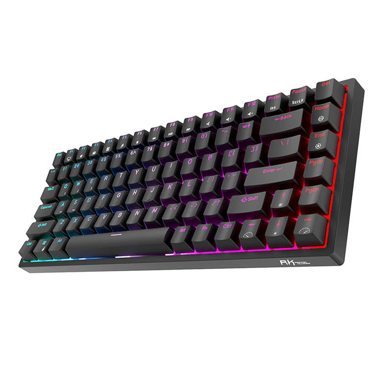 Royal Kludge RK84 RGB trådløst mekanisk tastatur, brun kontakt (sort) (QWERTY)