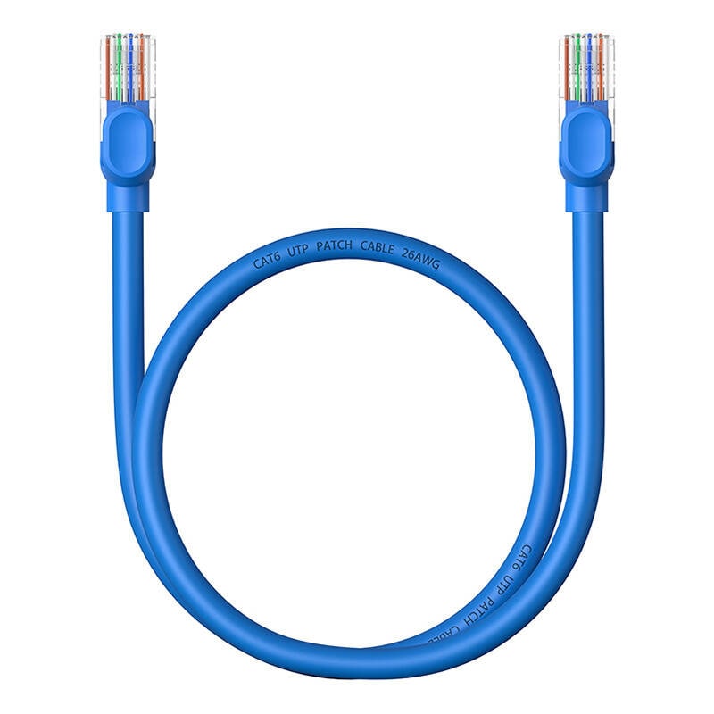 Rundt kabel Baseus Ethernet RJ45, Cat.6, 0,5m (blå)