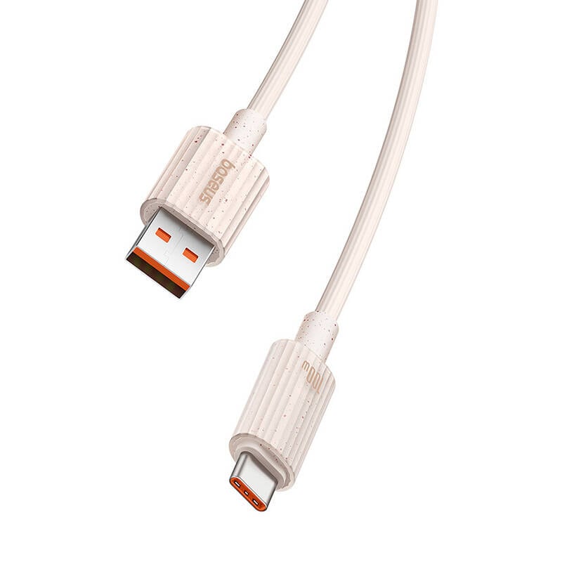 Hurtigopladningskabel Baseus USB til USB-C Habitat Series 2m 100W (pink)